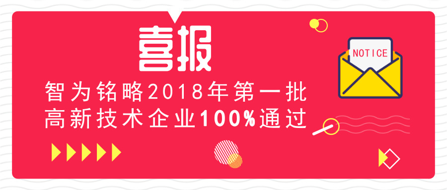 喜報(bào)！智為銘略2018年*一批高新技術(shù)企業(yè)100%通過(guò)
