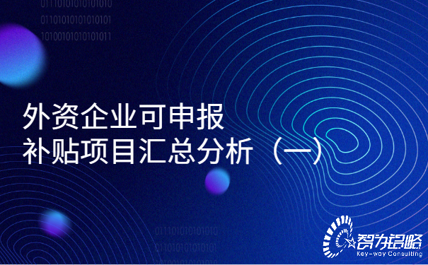 外資企業(yè)可申報補(bǔ)貼項(xiàng)目匯總分析（一）