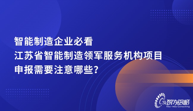 智能制造企業(yè)必看，江蘇省智能制造領(lǐng)軍服務(wù)機(jī)構(gòu)項(xiàng)目咨詢需要注意哪些？