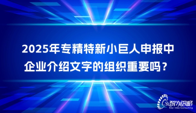 2025年專精特新小巨人申報(bào)中企業(yè)介紹文字的組織重要嗎？.jpg